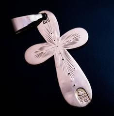 Antique Russian Demantoid Gold Cross Pendant