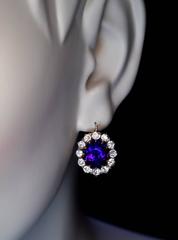 1890s Antique Russian Siberian Amethyst Diamond Earrings