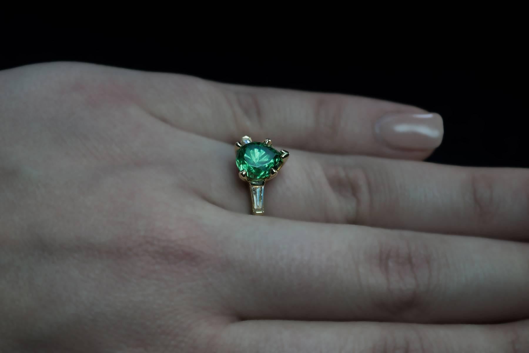 russian demantoid garnet ring