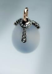 Rare Antique Faberge Chalcedony Miniature Egg Pendant, circa 1890