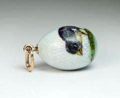 Faberge Antique Guilloche Enamel Egg Pendant