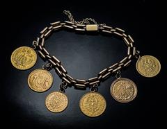 Antique Old European Gold Coin Bracelet