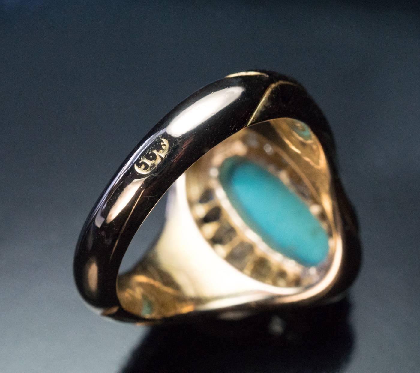 antique turquoise gold ring