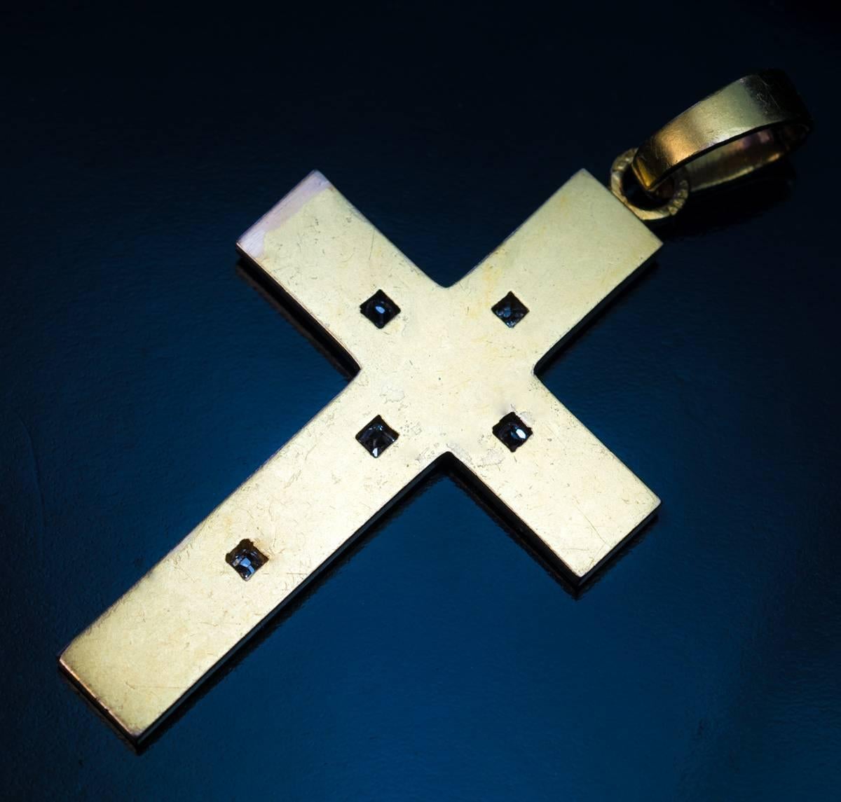 antique gold cross pendant