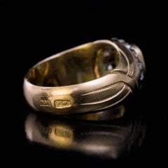 Antique Russian Emerald Diamond Unisex Ring