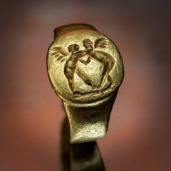 Ancient Greek Gold Intaglio Ring Circa 4th Century BC