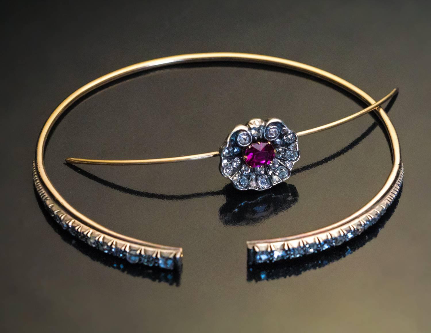 ruby and diamond bangle bracelet