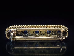 Antique Late 19th Century Sapphire Diamond Brooch