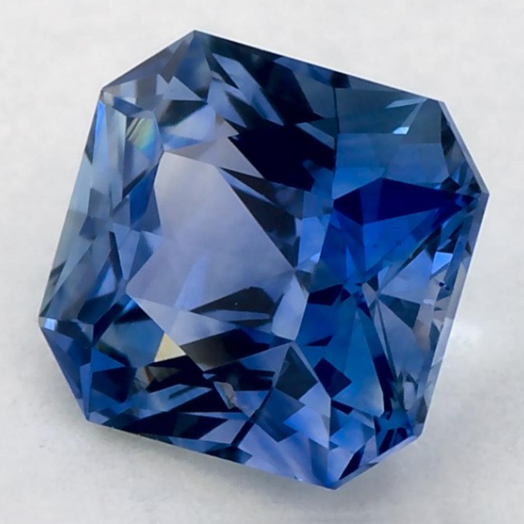 0,91 qt Zafiro Azul Octágono Gema Suelta Corte octogonal en venta
