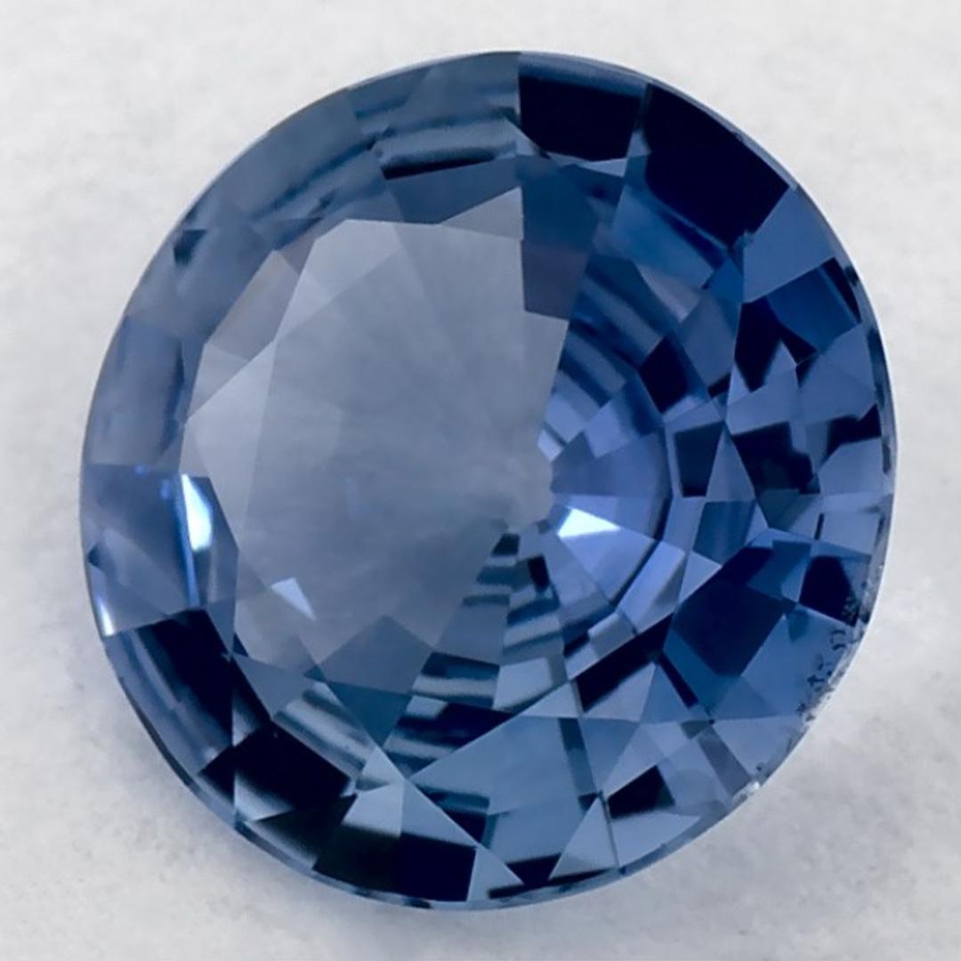 1.07 Karat Blauer runder Saphir, loser Edelstein (Rundschliff) im Angebot