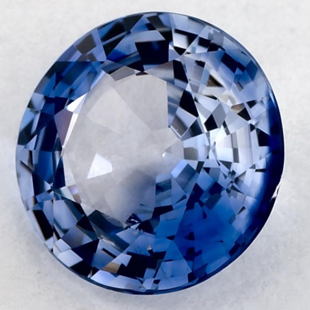 1.27 Karat Blauer runder Saphir, loser Edelstein (Rundschliff) im Angebot