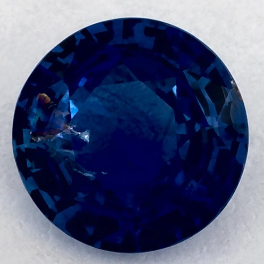 0.99 Karat Blauer runder Saphir, loser Edelstein