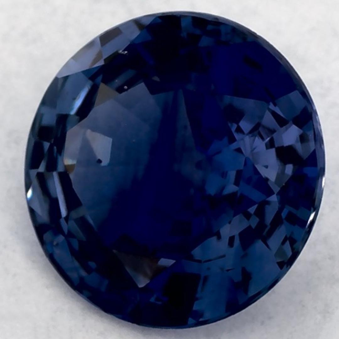 1.62 Karat Blauer runder Saphir, loser Edelstein (Rundschliff) im Angebot
