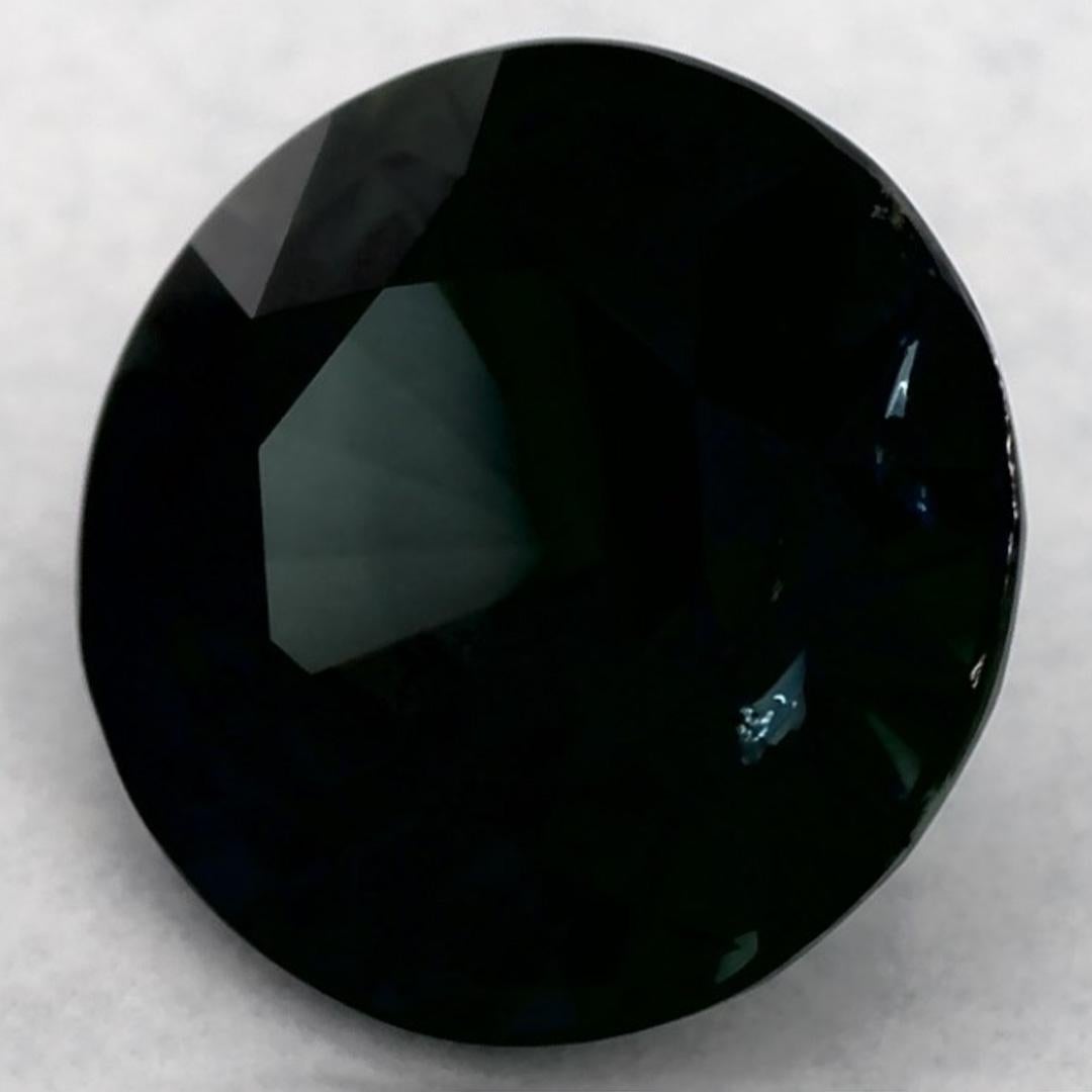 Taille ronde 1.54 Ct Green Sapphire Round Loose Gemstone (Saphir vert rond en vrac) en vente