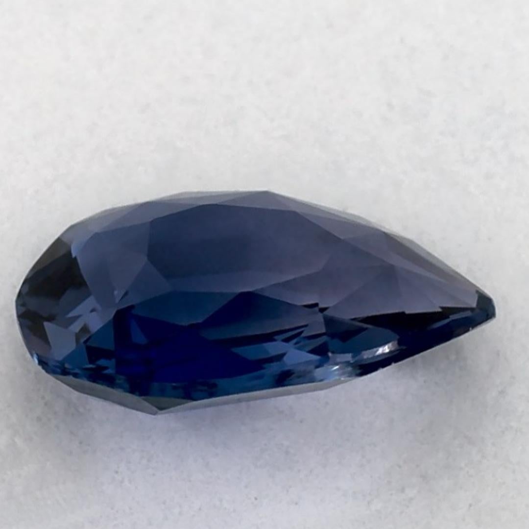 0.91 Ct Blue Sapphire Pear Loose Gemstone (pierre précieuse en vrac) Neuf - En vente à Fort Lee, NJ