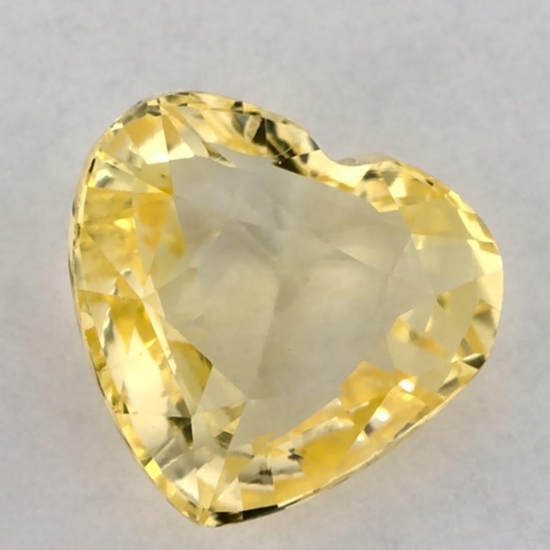 1.59 carati di Zaffiro Giallo Cuore Gemma Sciolta In condizioni Nuovo in vendita a Fort Lee, NJ