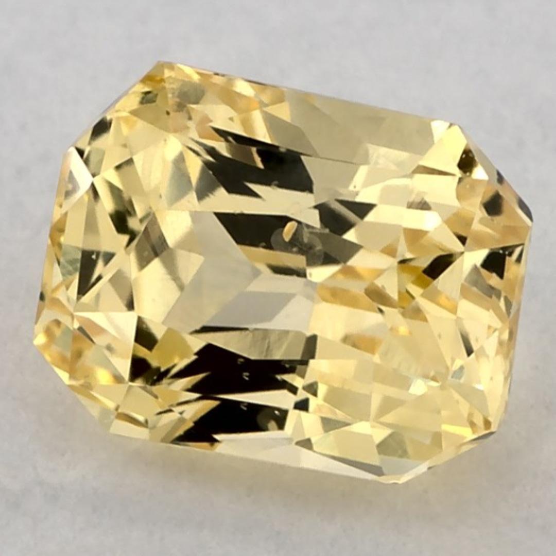 Taglio radiant 1.43 carati di zaffiro giallo radiante in vendita
