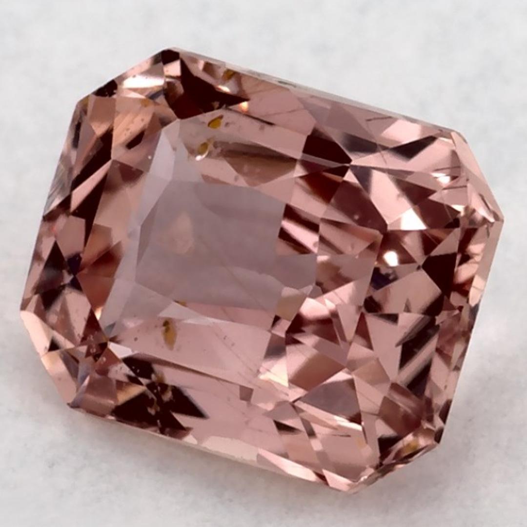 Gema suelta de zafiro rosa octogonal de 1.01 qt Corte octogonal en venta