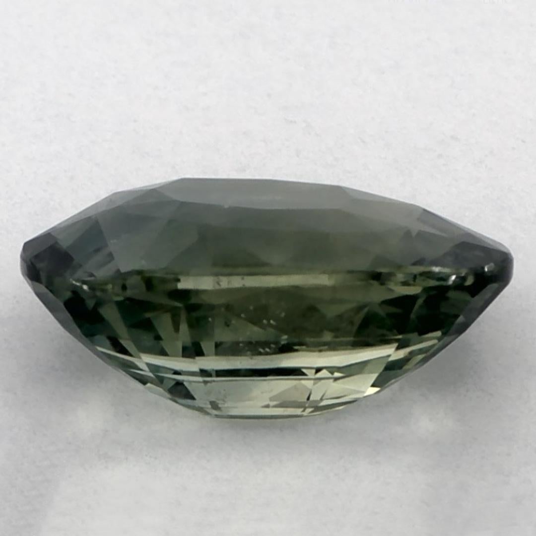 3.38 Ct Green Sapphire Oval Loose Gemstone (Saphir vert ovale en vrac) Neuf - En vente à Fort Lee, NJ