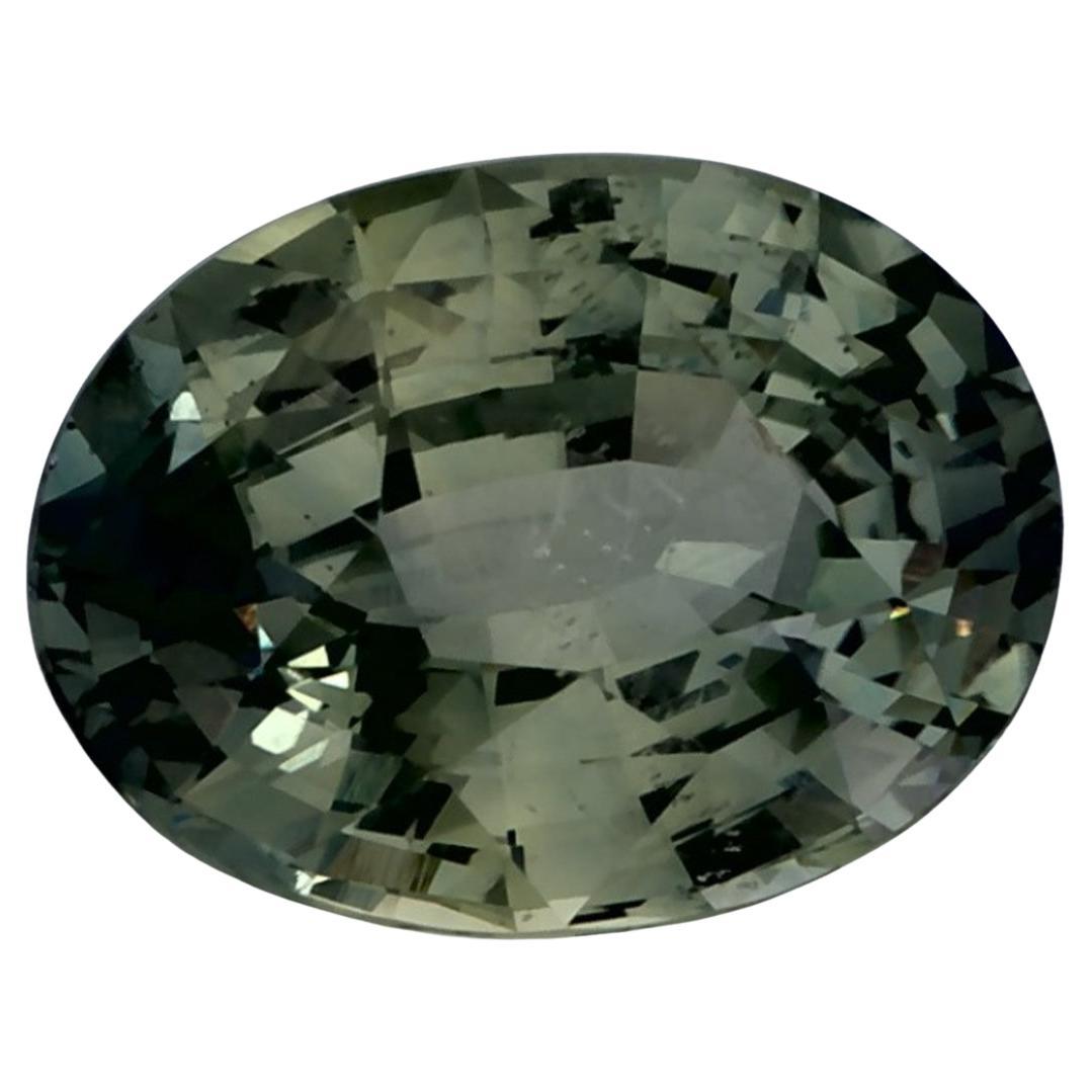 3.38 Ct Green Sapphire Oval Loose Gemstone (Saphir vert ovale en vrac)