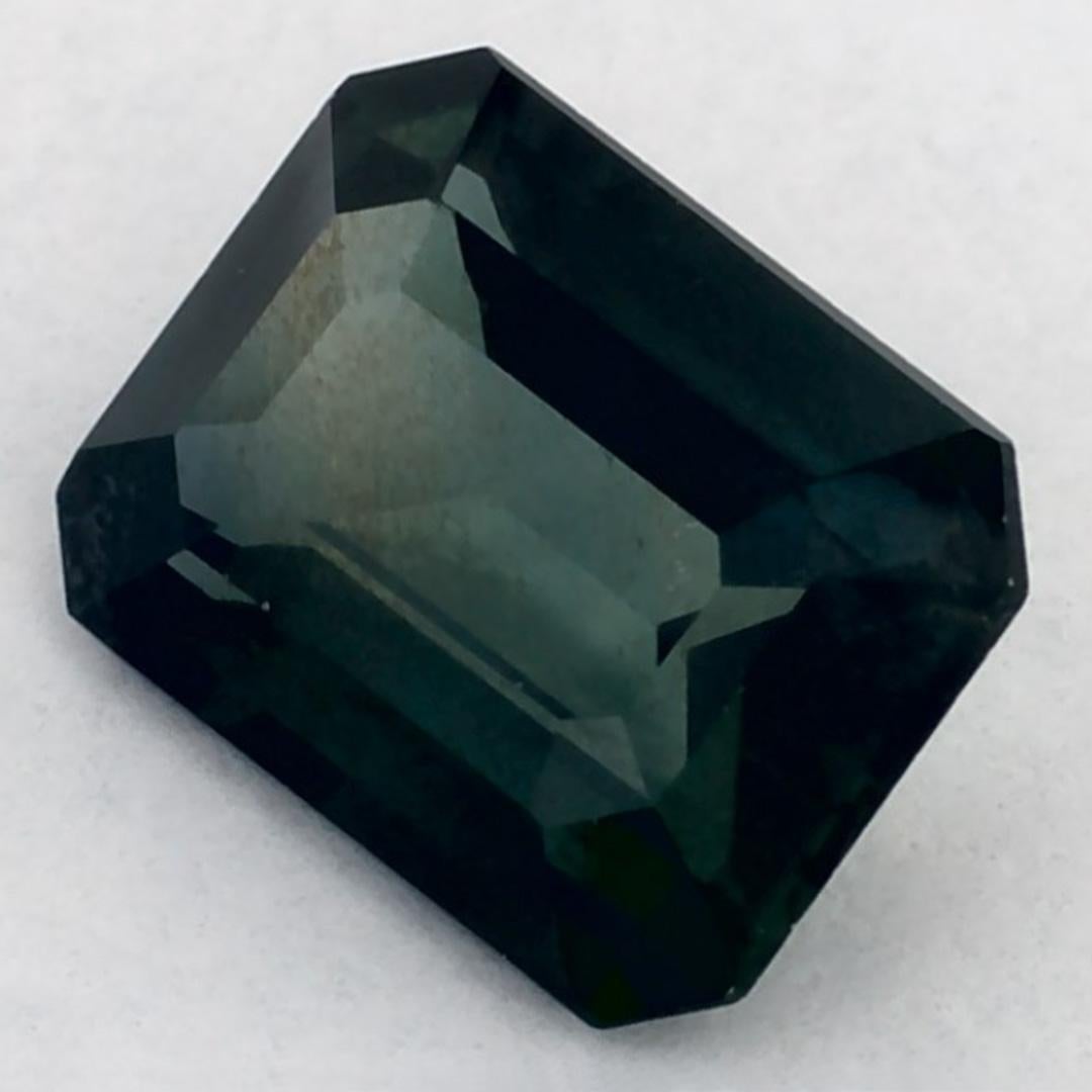 Gema suelta de zafiro verde octogonal de 1.04 qt Corte octogonal en venta