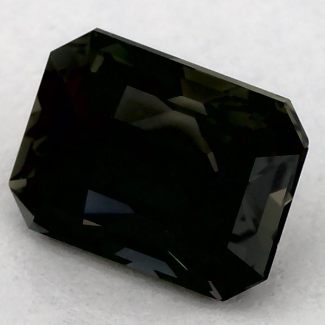 Gema suelta de zafiro verde octogonal de 1.09 qt Corte octogonal en venta