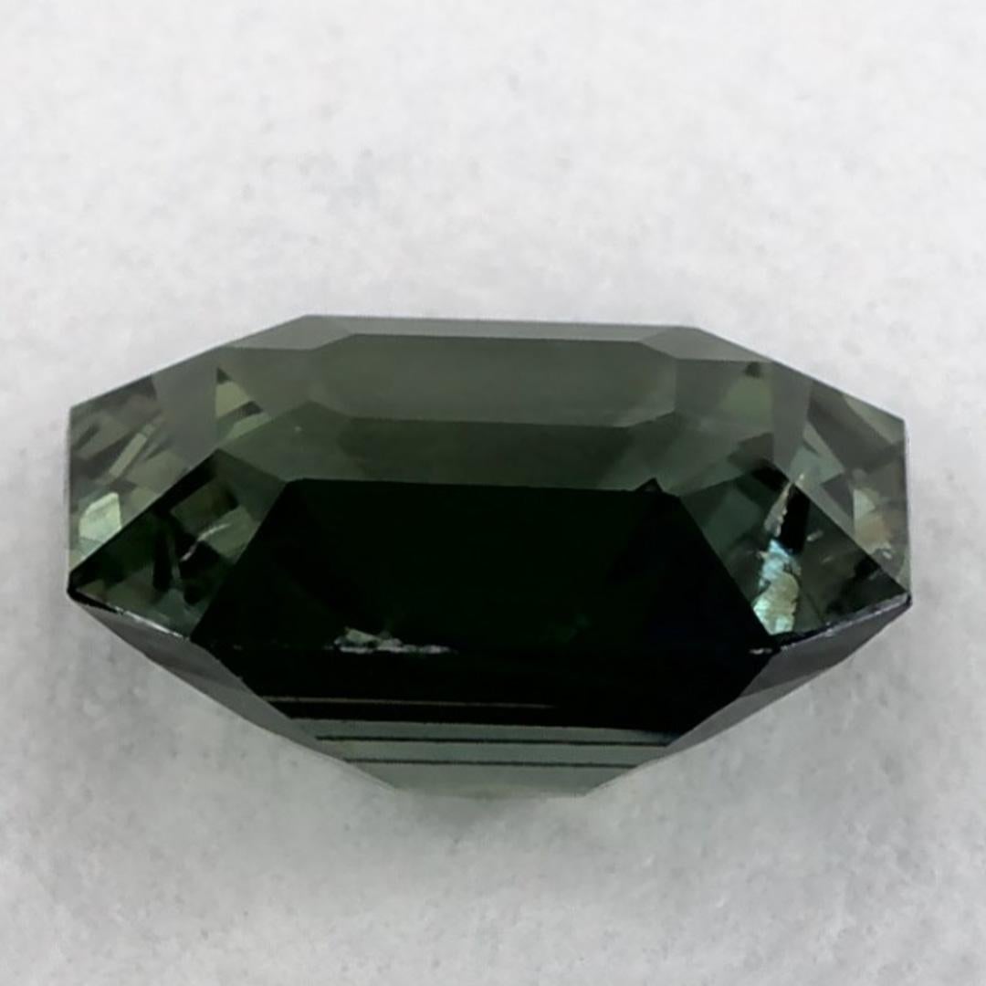 Gema suelta de zafiro verde octogonal de 1.49 qt en Nuevo estado para la venta en Fort Lee, NJ