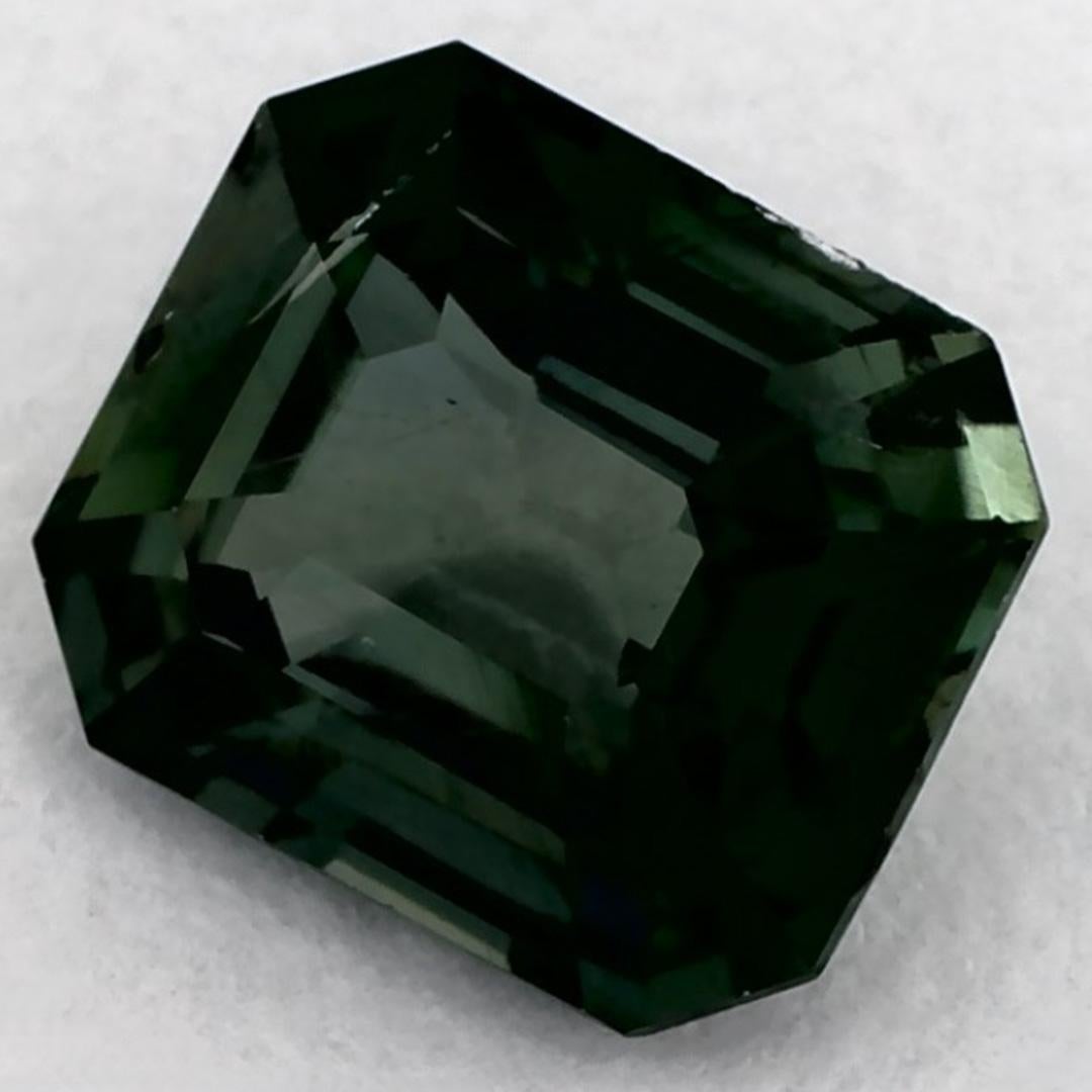 Gema suelta de zafiro verde octogonal de 1.49 qt Corte octogonal en venta
