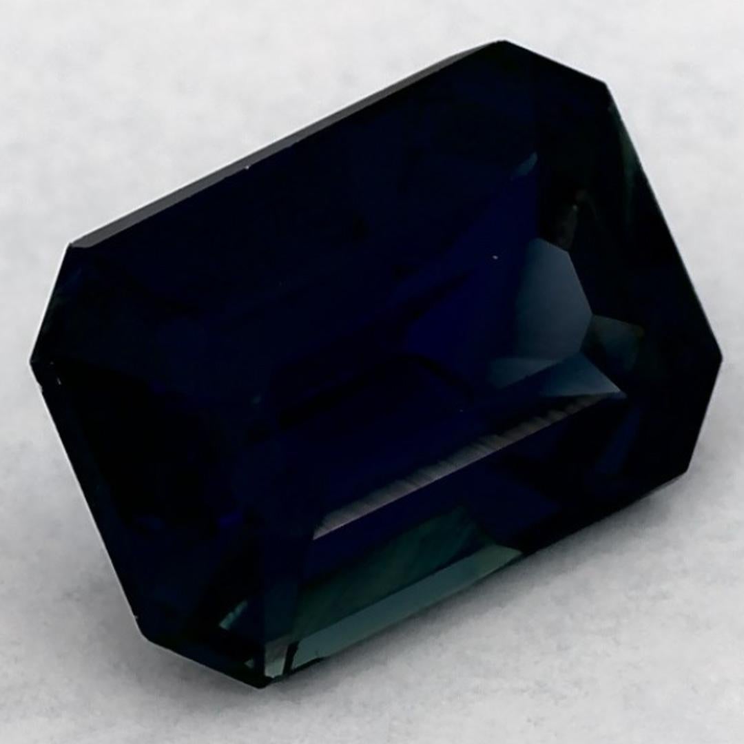 Gema suelta de zafiro verde octogonal de 1.51 qt Corte octogonal en venta