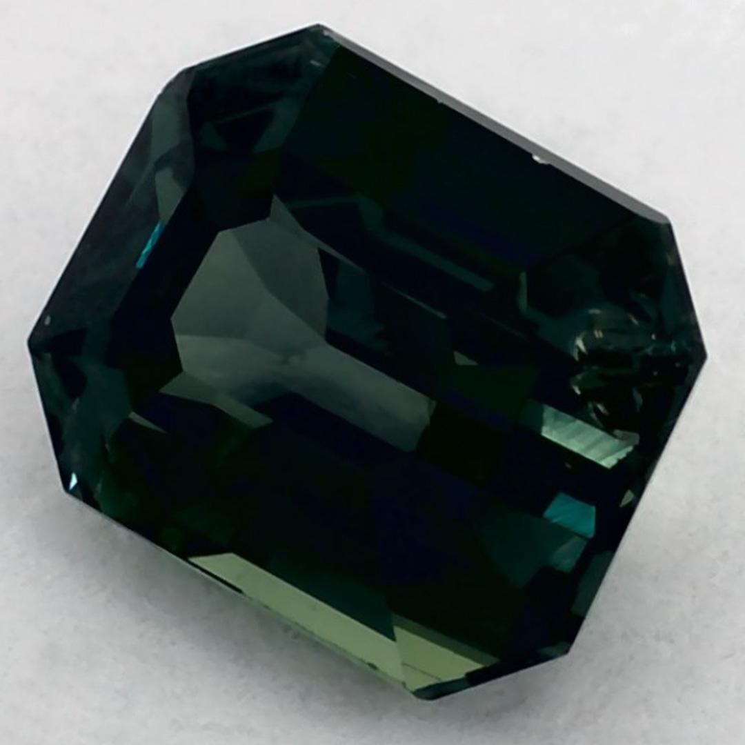 Gema suelta de zafiro verde octogonal de 1.52 qt Corte octogonal en venta