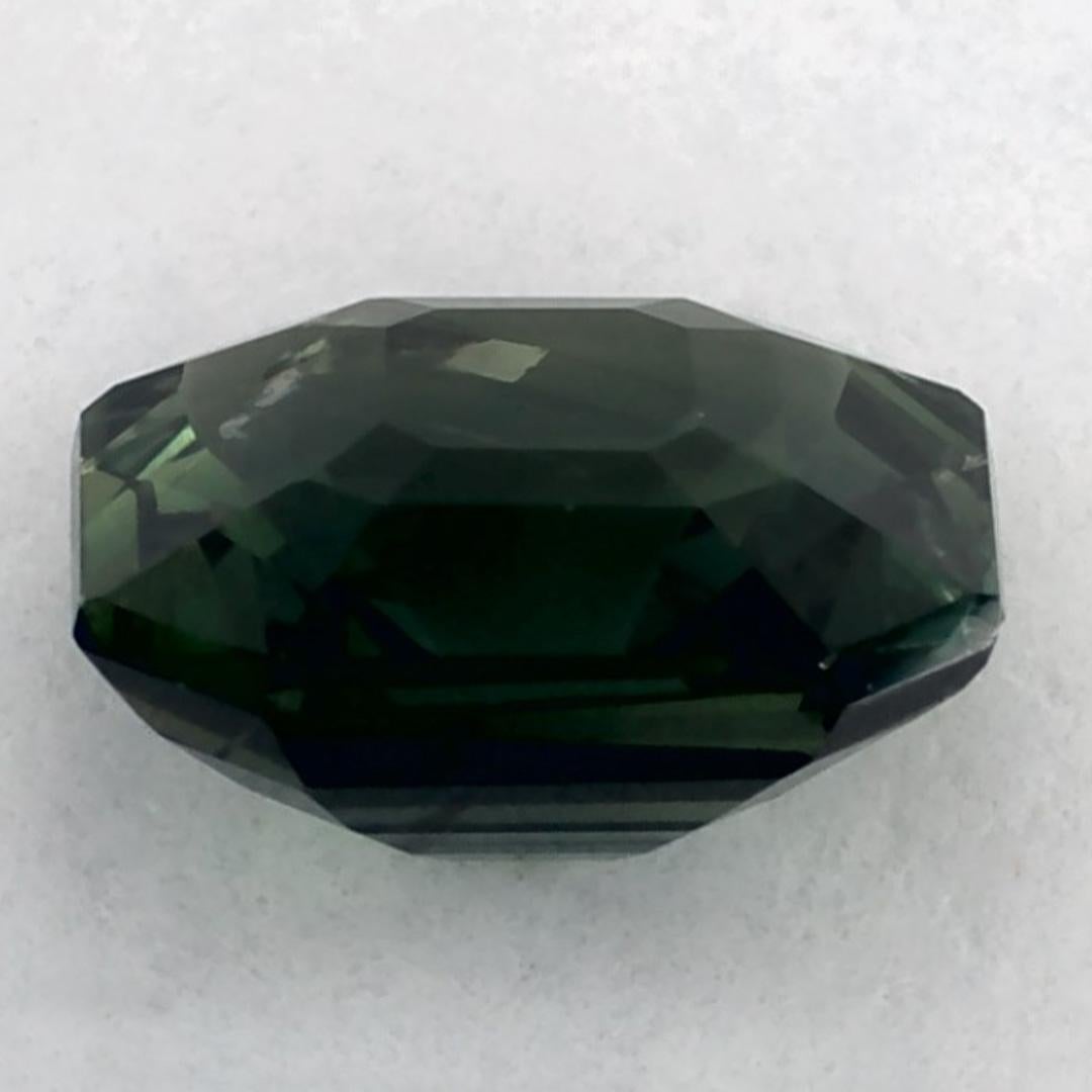 Gema suelta de zafiro verde octogonal de 1.54 qt en Nuevo estado para la venta en Fort Lee, NJ