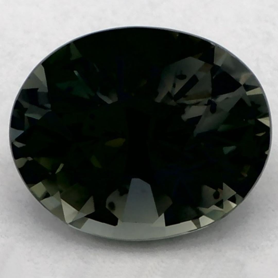 1.12 Ct Green Sapphire Oval Loose Gemstone (Saphir vert ovale en vrac)