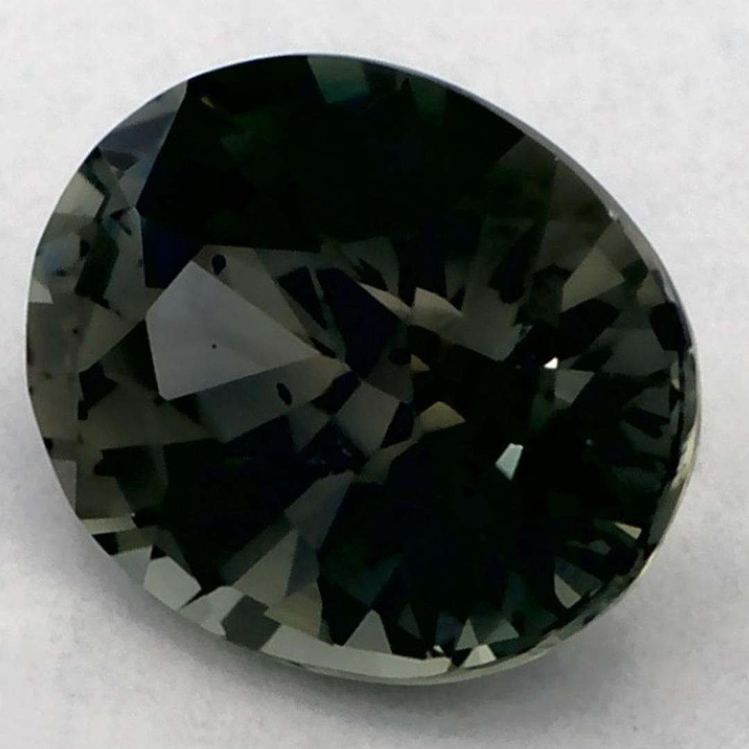 Taille ovale 1.12 Ct Green Sapphire Oval Loose Gemstone (Saphir vert ovale en vrac) en vente