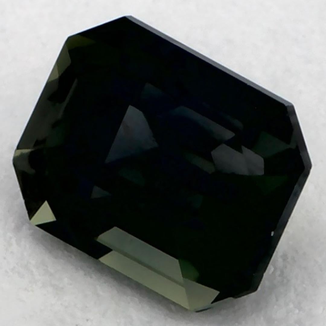 Gema suelta de zafiro verde octogonal de 1.03 qt Corte octogonal en venta