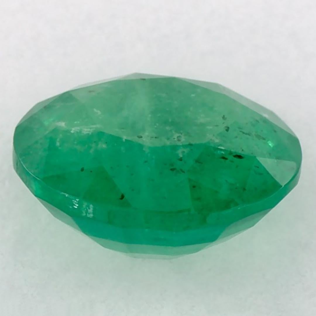 1.41 Ct Emerald Round Loose Gemstone In New Condition For Sale In Fort Lee, NJ