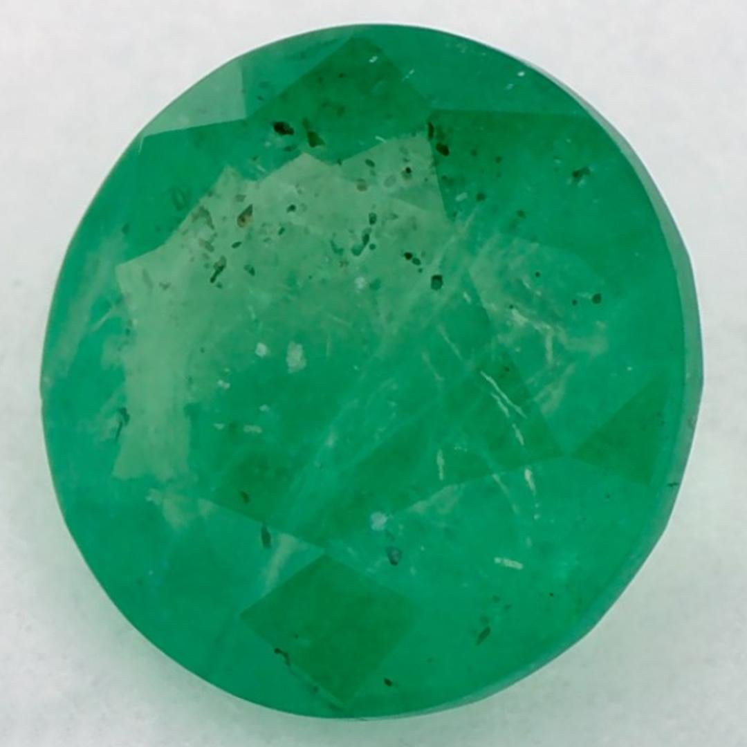 Round Cut 1.41 Ct Emerald Round Loose Gemstone For Sale