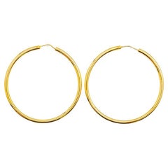 18K Yellow Gold Ladies Hoop Earrings