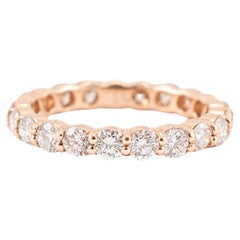 Ladies 14K Rose Gold Ring 1.87ct. Full Eternity Diamond Wedding Band
