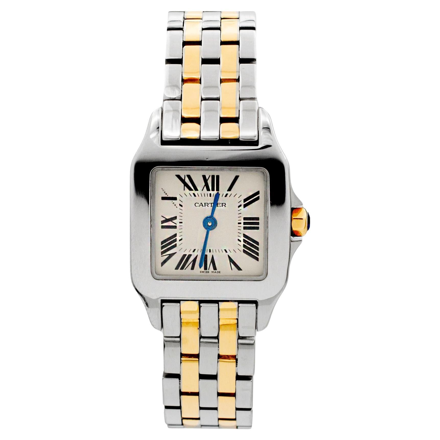 Cartier Santos Demoiselle 2698 20MM 18K Yellow Gold Stainless Steel Ladies Watch