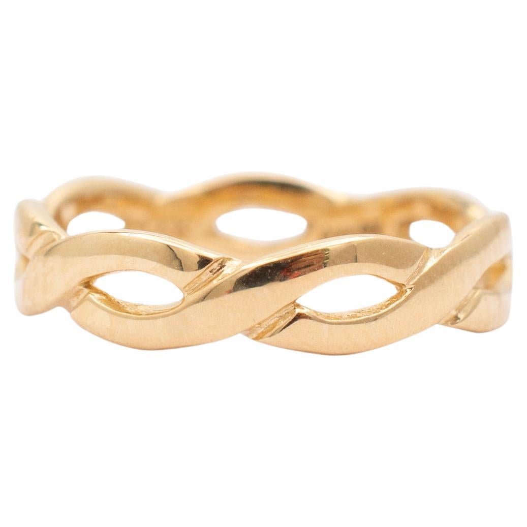 James Avery 14K Yellow Gold Retired Tresse Cocktail Ring For Sale