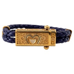 Sword Limited Blue Carpe Diem 18K Yellow Gold Titanium Heart Diamond Bracelet
