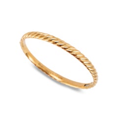 David Yurman Sculpted Cable 18K Yellow Gold 6.2mm Large Bangle Bracelet