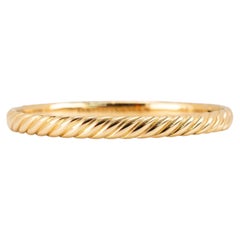 David Yurman Sculpted Cable 18K Yellow Gold 6.2mm Large Bangle Bracelet