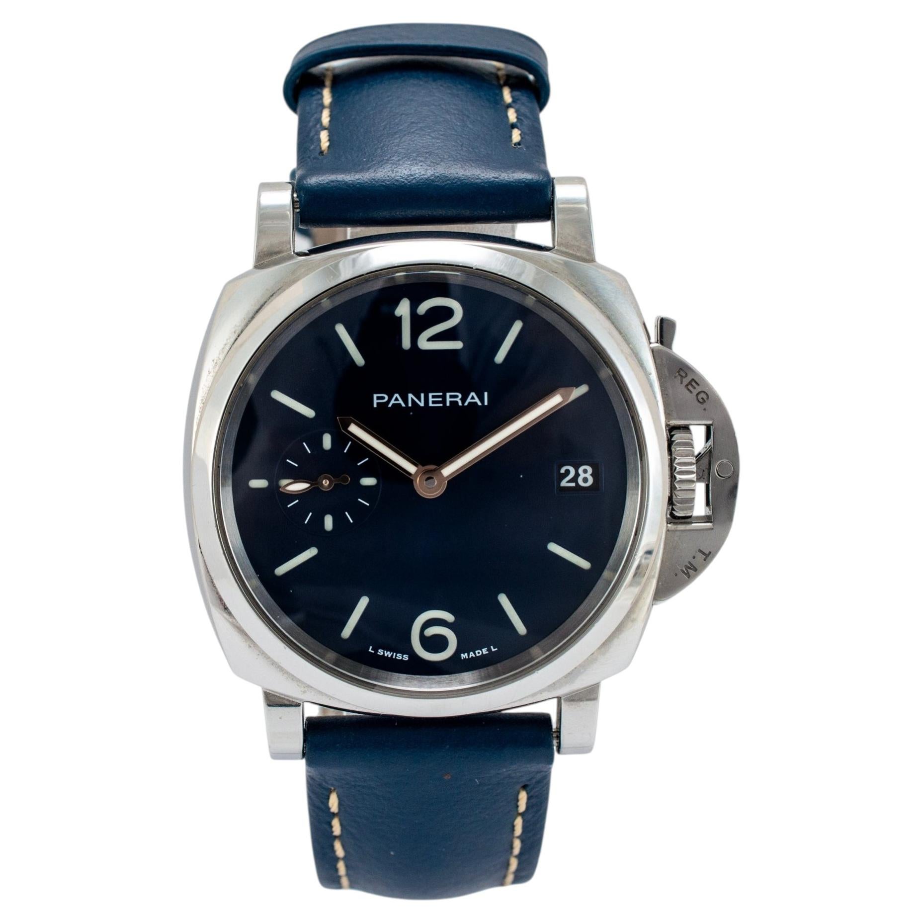 Reloj automático Panerai Luminor Due de 38 mm, modelo PAM01273, con esfera azul y caja de acero inoxidable en venta