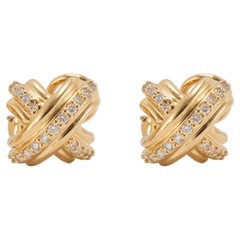 Vintage Tiffany & Co. X 18K Yellow Gold 0.53ctw Diamond Clip on Earrings