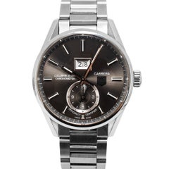 Montre Tag Heuer Carrera Calibre 8 GMT Grand Date 41 mm WAR5012.BA0723 en acier