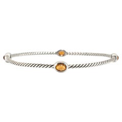 Bracelet rigide « Cable Station » en argent 925 avec citrine de la collection David Yurman (modèle retiré de la vente)