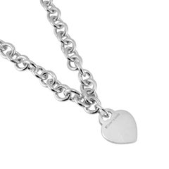Tiffany & Co. „Return to Tiffany“ Herz-Anhänger-Halskette aus 925er Silber mit Rolo-Gliedern