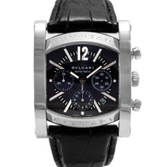Bvlgari Bulgari Assioma 38MM aa48sch Chrono Blue Black Steel Automatic Watch