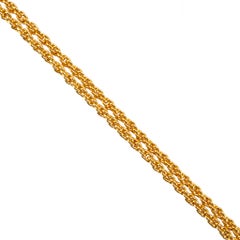 Unisex 14K Yellow Gold 2MM 24” Classic Twisted Spiral Rope Chain Necklace